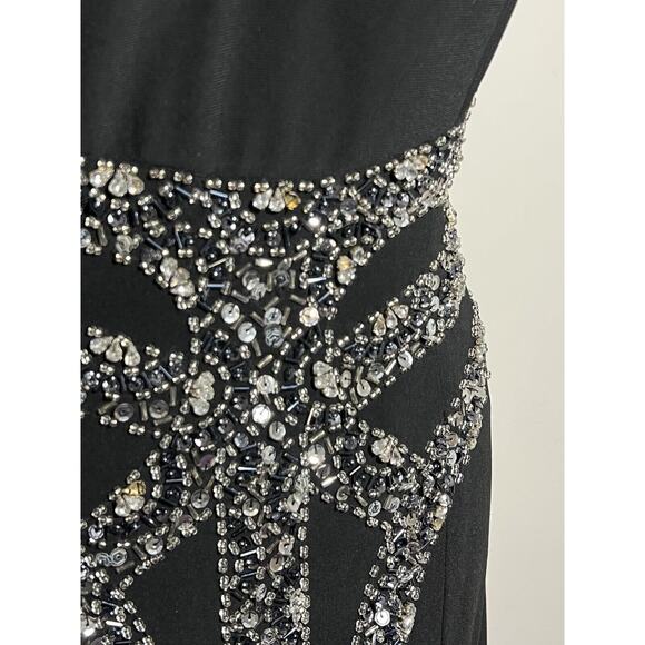 Stunning Rachel Allan Black Beaded Sleeveless Dress Prom Formal 8 MUST SEE!!! - Picture 5 of 12